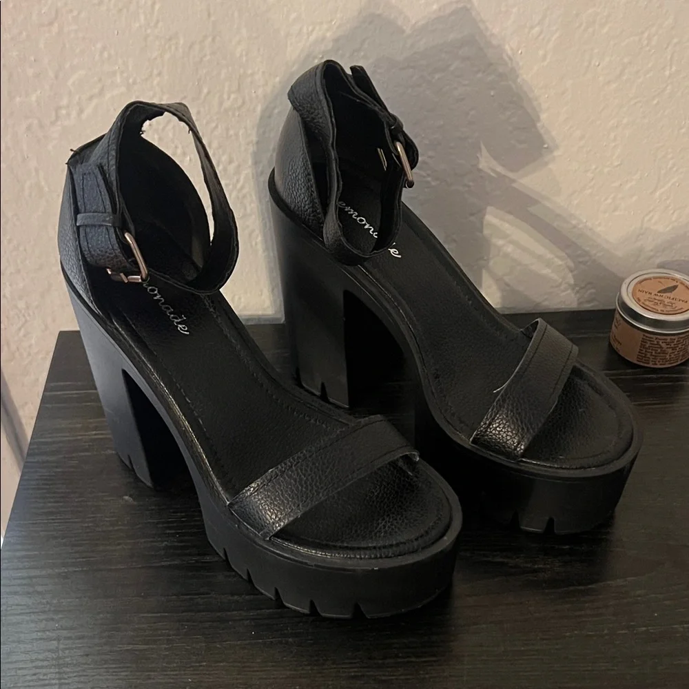 Stylish Black Platform Heels